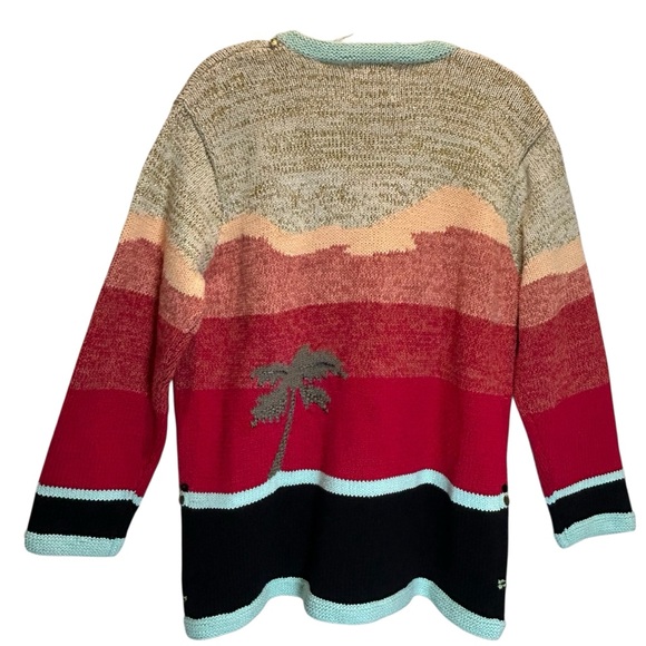 VTG 1990s Handknits by Storybook Knits Multicolor Desert Scene Cardigan - Large - Picture 2 of 13